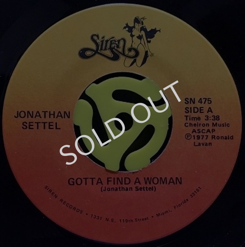 JONATHAN SETTEL / GOTTA FIND A WOMAN