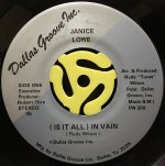 JANICE LOWE / (IS IT ALL) IN VAIN