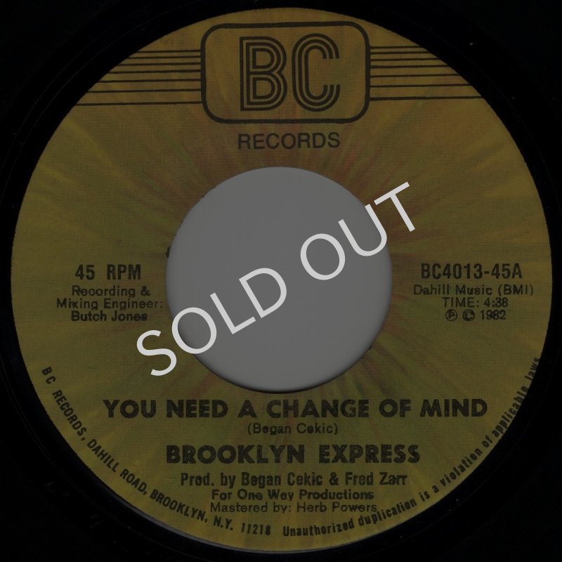 画像1: BROOKLYN EXPRESS - YOU NEED A CHANGE OF MIND / SIXTY-NINE  (1)