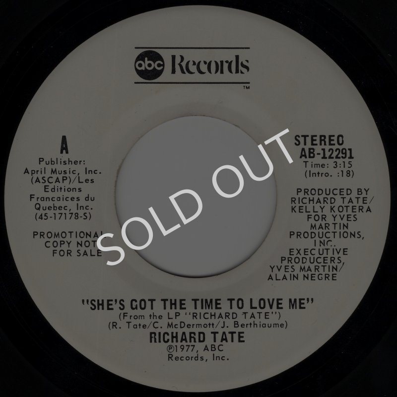 画像1: RICHARD TATE - SHE'S GOT THE TIME TO LOVE ME (STEREO) / SHE'S GOT THE TIME TO LOVE ME (MONO)  (1)