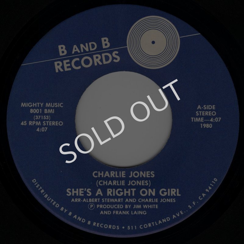 画像1: CHARLIE JONES - SHE'S A RIGHT ON GIRL / I FEEL LIKE HUMMING  (1)