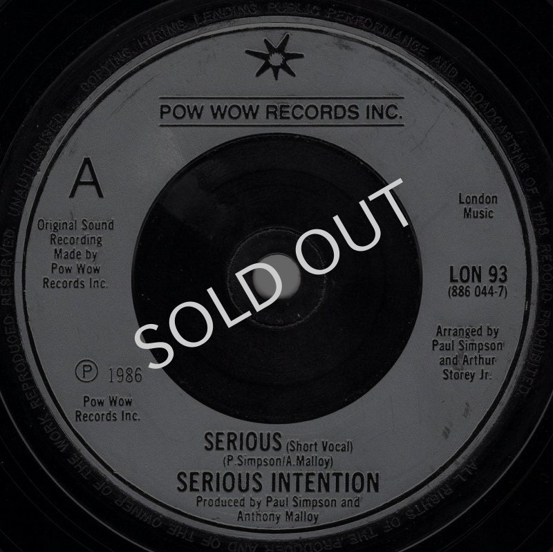 画像1: SERIOUS INTENTION - SERIOUS (SHORT VOCAL) / SERIOUS DUB  (1)