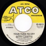 画像1: BETTY LAVETTE ‎- YOUR TURN TO CRY / SOUL TAMBOURINE  (1)