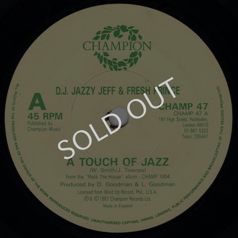 画像1: D.J. JAZZY JEFF & FRESH PRINCE - A TOUCH OF JAZZ / A TOUCH OF JAZZ (INSTRUMENTAL)  (1)