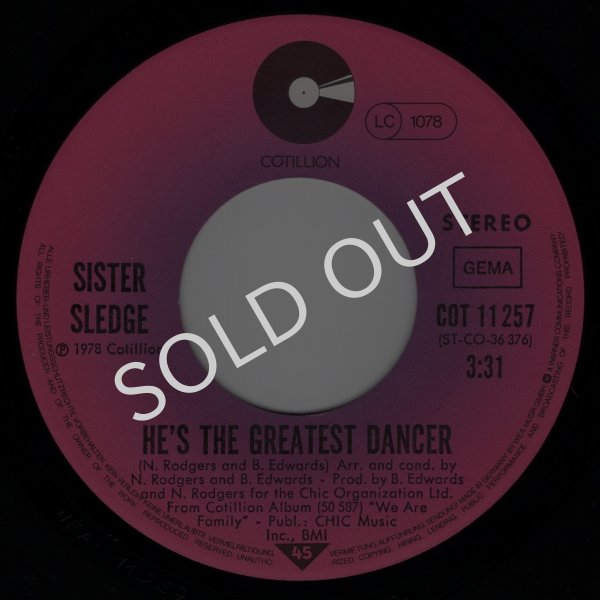 SISTER SLEDGE - HE'S THE GREATEST DANCER / SOMEBODY LOVES ME