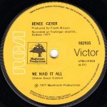 画像2: RENEE GEYER - TENDER HOOKS / WE HAD IT ALL  (2)