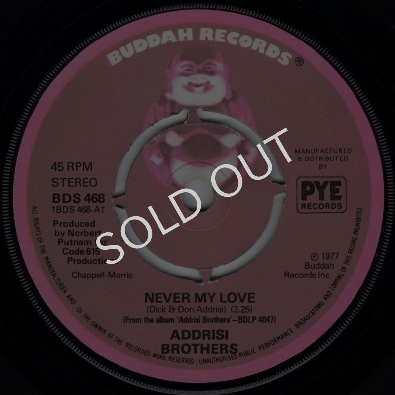 画像1: ADDRISI BROTHERS - NEVER MY LOVE / BABY, LOVE IS A TWO WAY STREET  (1)