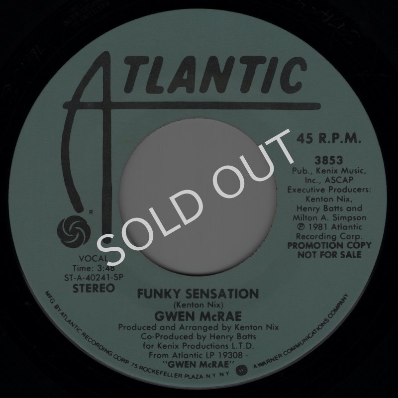 画像1: GWEN MCCRAE - FUNKY SENSATION (STEREO) / FUNKY SENSATION (MONO)  (1)