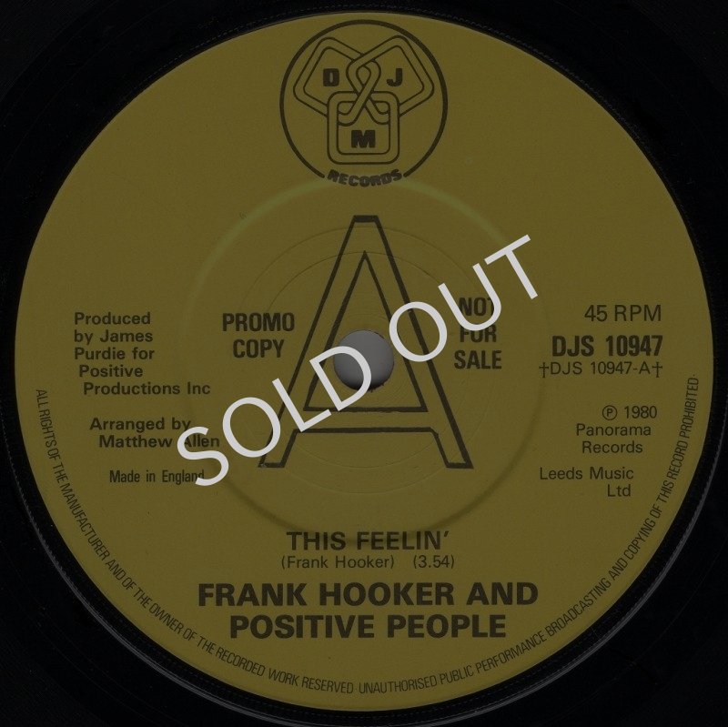 画像1: FRANK HOOKER & POSITIVE PEOPLE - THIS FEELIN' / I WANNA KNOW YOUR NAME  (1)