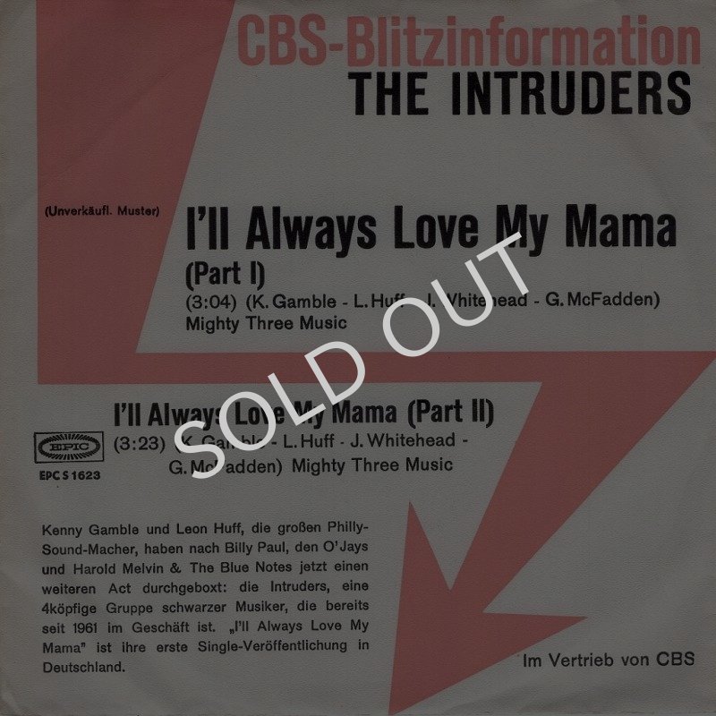 画像1: THE  INTRUDERS - I'LL ALWAYS LOVE MY MAMA (PART I) / I'LL ALWAYS LOVE MY MAMA (PART II)  (1)