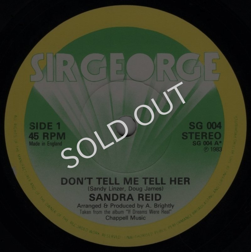 画像1: SANDRA REID - DON'T TELL ME TELL HER / KALEIDOSCOPE  (1)