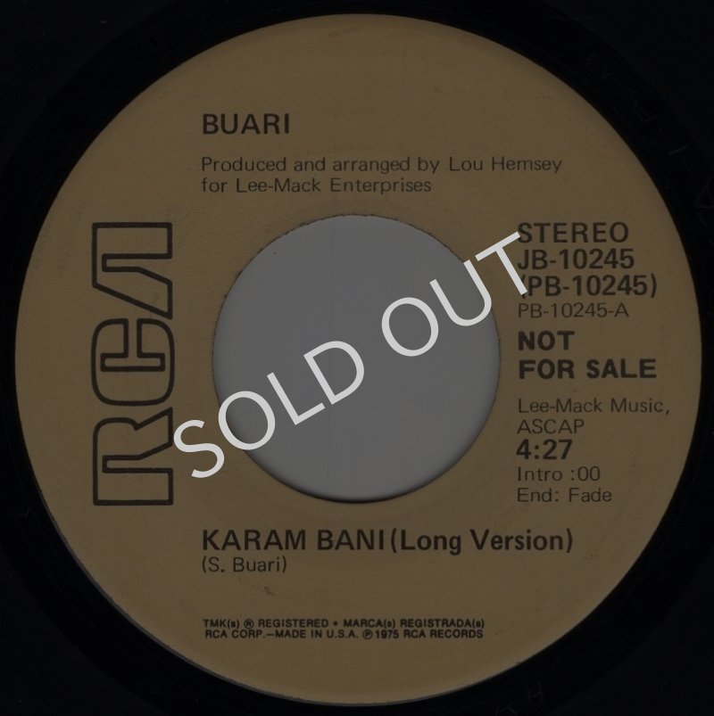 画像1: BUARI - KARAM BANI (LONG VERSION) / KARAM BANI (SHORT VERSION)  (1)