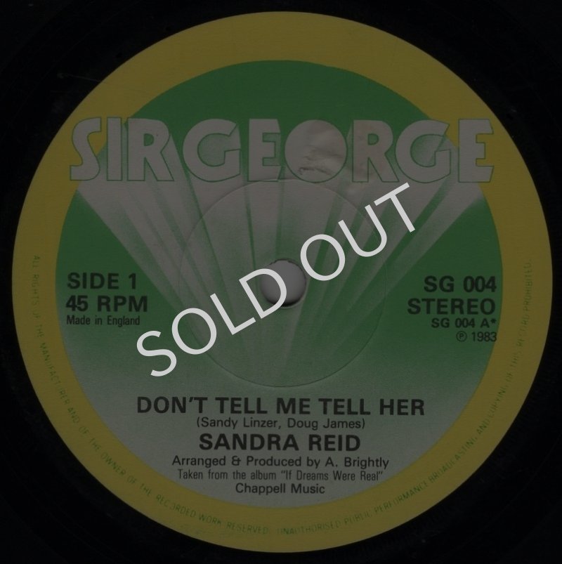 画像1: SANDRA REID - DON'T TELL ME TELL HER / KALEIDOSCOPE  (1)