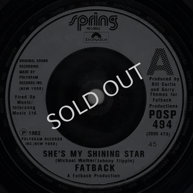 画像1: FATBACK - SHE'S MY SHINING STAR / HIP SO SLICK  (1)