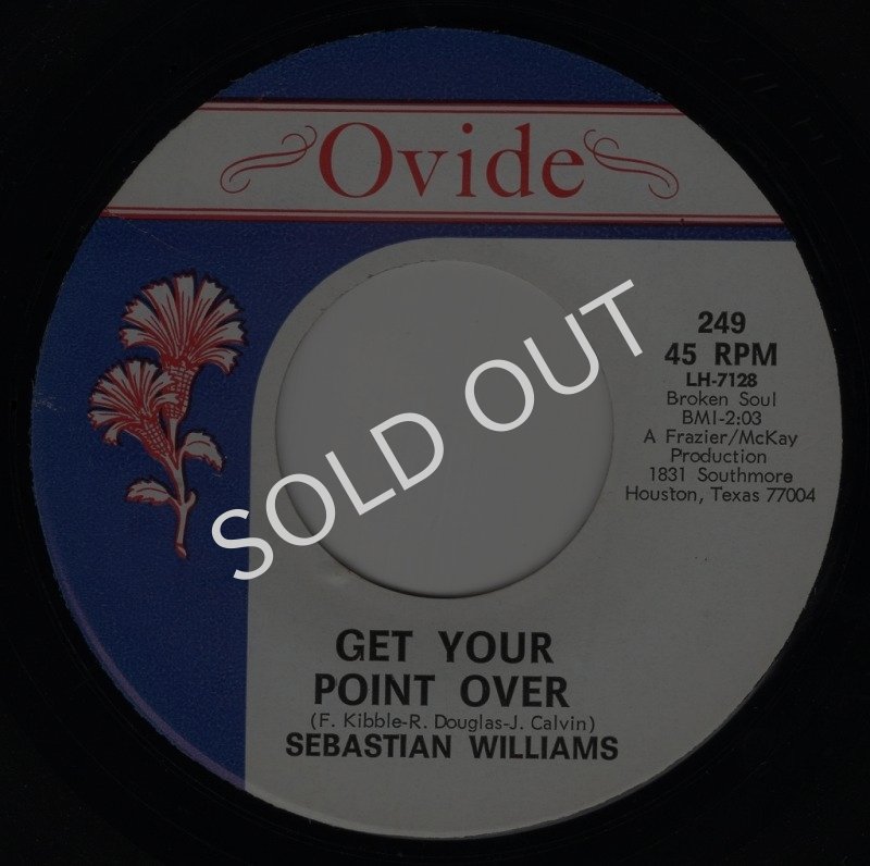 画像1: SEBASTIAN WILLIAMS - GET YOUR POINT OVER / I DON'T CARE WHAT MAMA SAID (BABY I NEED YOU)  (1)