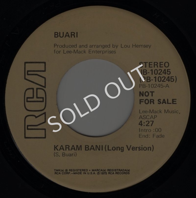 画像1: BUARI - KARAM BANI (LONG VERSION) / KARAM BANI (SHORT VERSION)  (1)