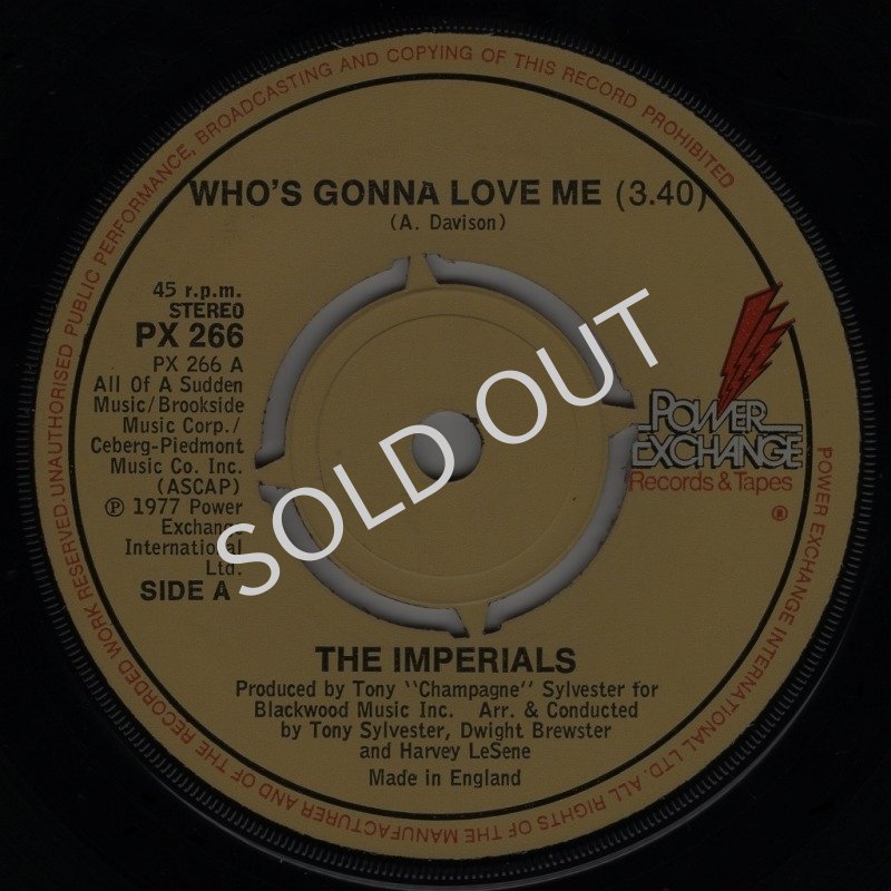 画像1: THE IMPERIALS - WHO'S GONNA LOVE ME / CAN YOU IMAGINE  (1)