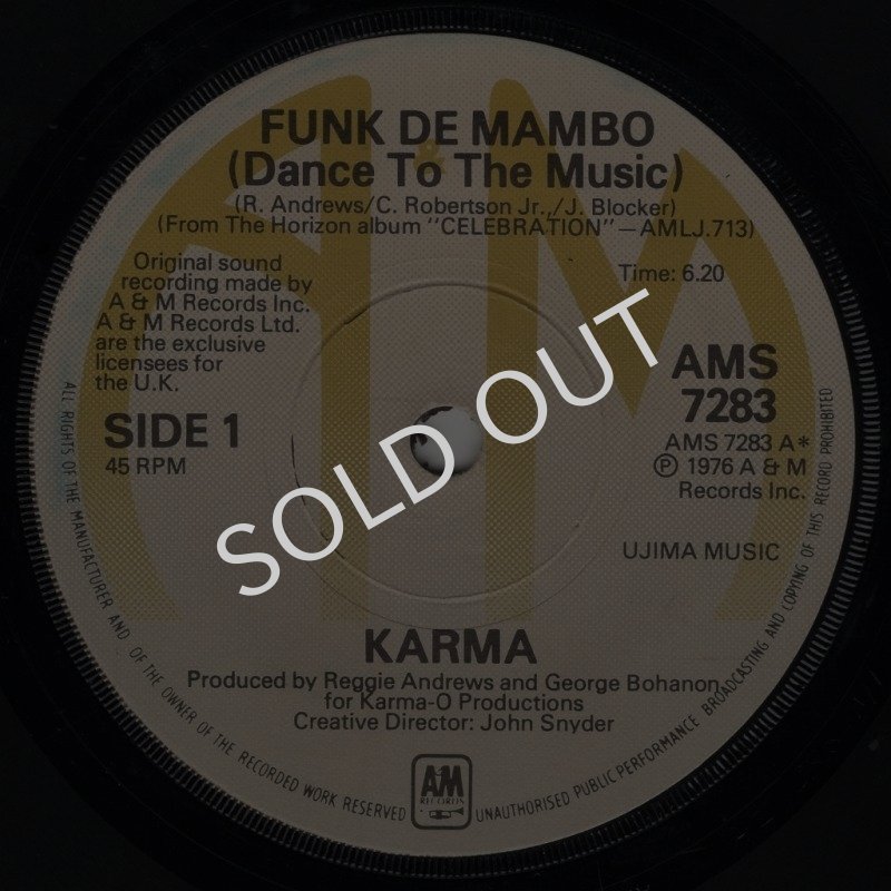 画像1: KARMA - FUNK DE MAMBO (DANCE TO THE MUSIC) / WELL  (1)