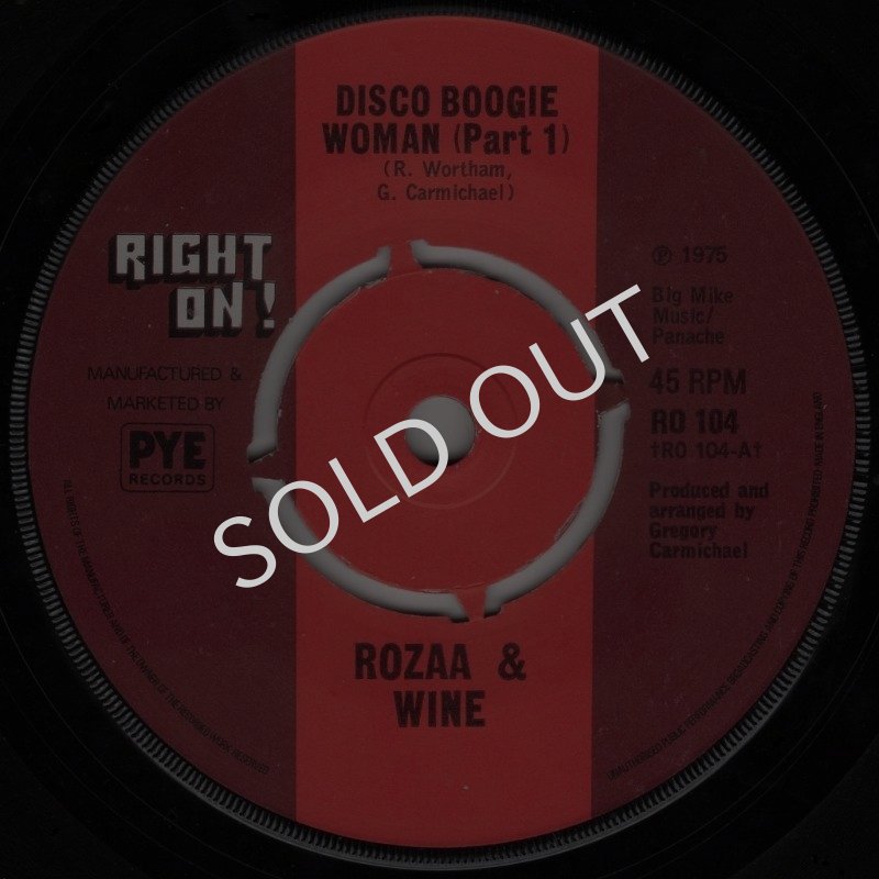 画像1: ROZAA & WINE - DISCO BOOGIE WOMAN (PART 1) / DISCO BOOGIE WOMAN (PART 2)  (1)