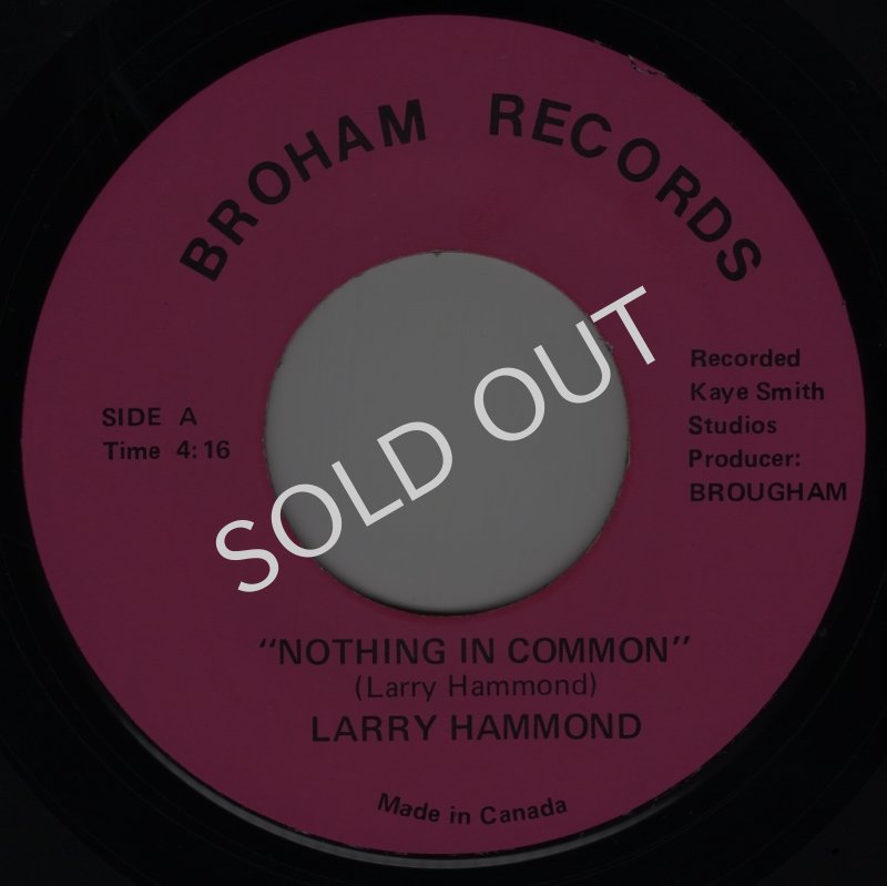 画像1: BROHAM (LARRY HAMMOND / KENNETH OWENS) - NOTHING IN COMMON / ROAD LIZARD  (1)