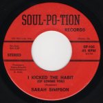 画像1: SARAH SIMPSON - I KICKED THE HABIT (OF LOVING YOU) / HOLD ON! I'M A COMIN'  (1)