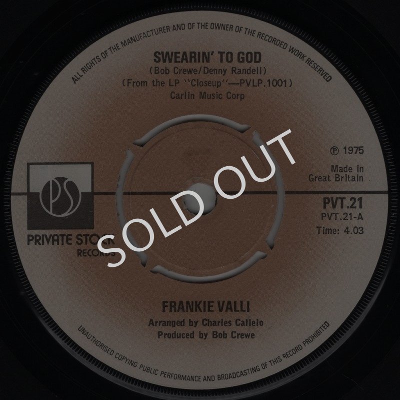 画像1: FRANKIE VALLI - SWEARIN' TO GOD / WHY  (1)