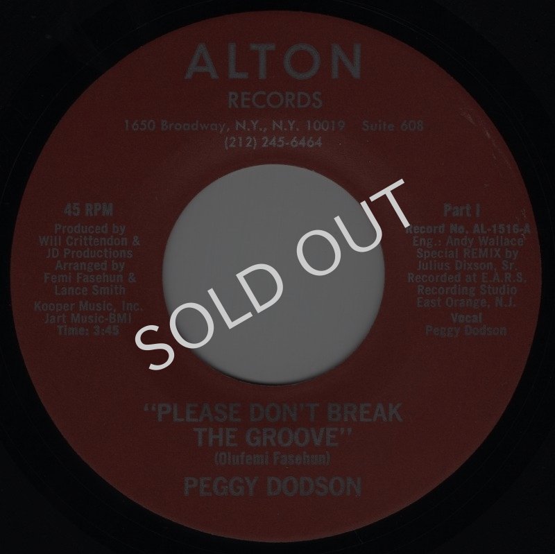 画像1: PEGGY DODSON - PLEASE DON'T BREAK THE GROOVE (PART I) / PLEASE DON'T BREAK THE GROOVE (PART II)  (1)