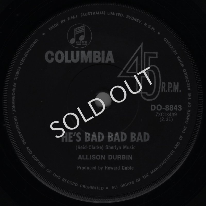 画像1: ALLISON DURBIN - HE'S BAD BAD BAD / AM I THE SAME GIRL  (1)